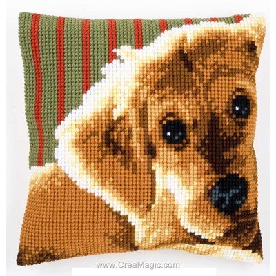 Coussin labrador adorable au point de croix - Vervaco