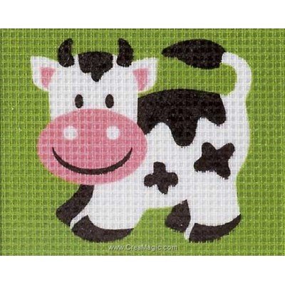 Kit canevas enfant vache margueritte de Vervaco