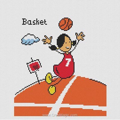 Kit tableau point de croix au basket de Marie Coeur