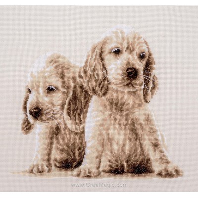 Broderie Chiens - Broderie point compté en kit Deux labradors - Vervaco