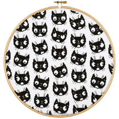 Broderie au point de croix compté chats noirs - eva m - Vervaco