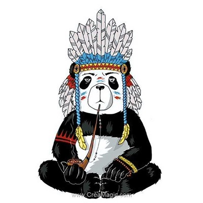 Broderie diamant hippie panda de Wizardi