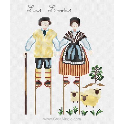 Kit de broderie imprimée costumes traditionnels des landes de Marie Coeur