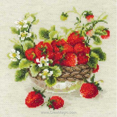 Kit broderie point de croix RIOLIS le panier aux fraises