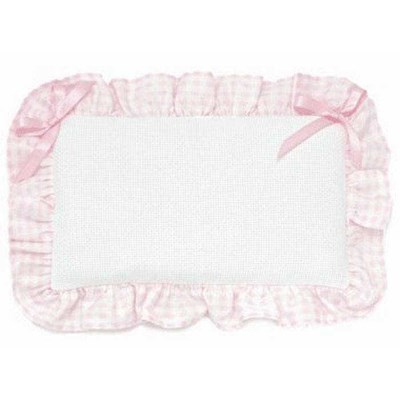 Coussin naissance déco ruban - rose - DMC