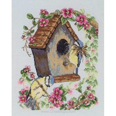 The bird house broderie point croix - Anchor