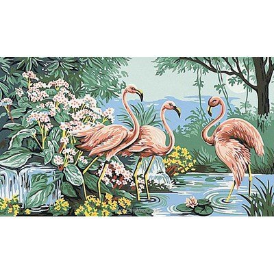 Canevas trio de flamants roses de Margot