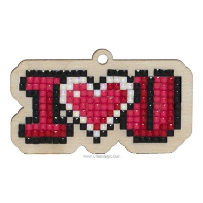 Broderie diamant i love you de Wizardi