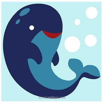 Kit canevas Margot pour enfant bulles de dauphin