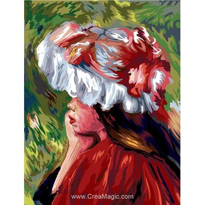 La fillette au chapeau rouge de monet canevas - Margot