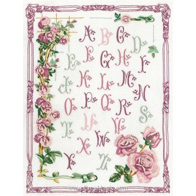 Broderie imprimée en kit abc aux roses de Princesse