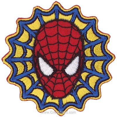 Ecusson brodé thermocollant spiderman portrait dans la toile - MLWD