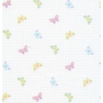 Toile aida 5,5 papillon imprimée de DMC à broder