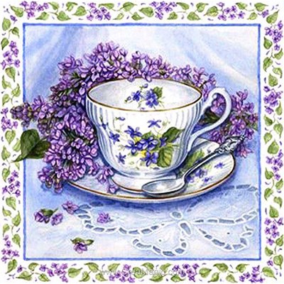 Kit broderie diamant Diamond Painting lilac still life