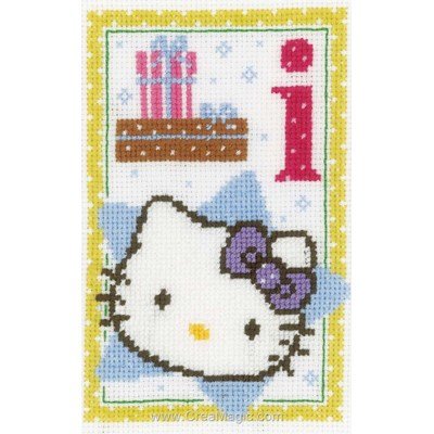 Hello kitty lettre i kit broderie de Vervaco au point de croix