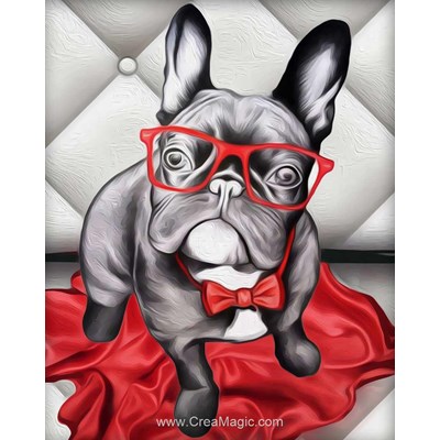 Kit broderie diamant Diamond Painting stylish bulldog