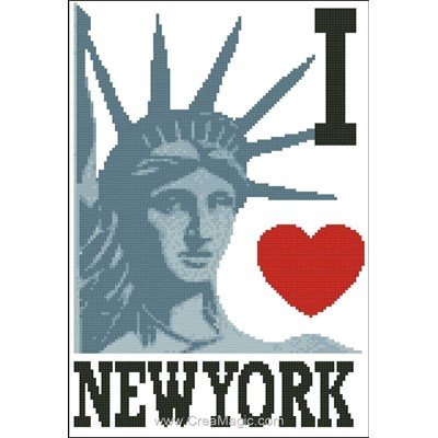 Fiche de broderie au point de croix Points De Repère i love new york