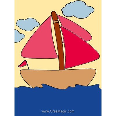 Kit canevas Luc Création pour enfants le voilier au vent