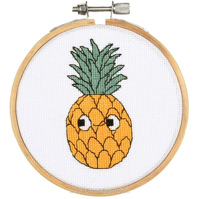 Kit broderie point compté ananas - eva m - Vervaco