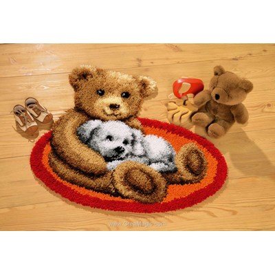 Kit tapis point noue ourson et son chiot de Vervaco