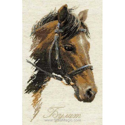 Cheval noisette broderie en point compté - RIOLIS