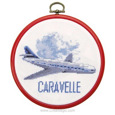 Avion caravelle tableau broderie point de croix - Princesse