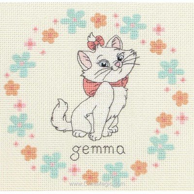 Broderie au point compté Anchor tableau prénom marie disney- aristochats