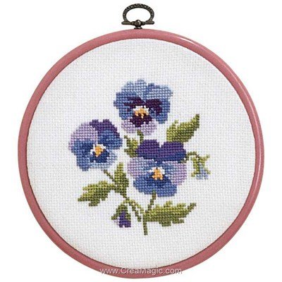 Pensées modèle broderie point de croix - Royal Paris