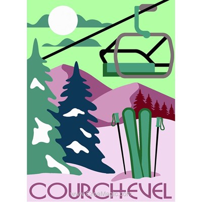 Affiche vintage - courchevel canevas chez Margot