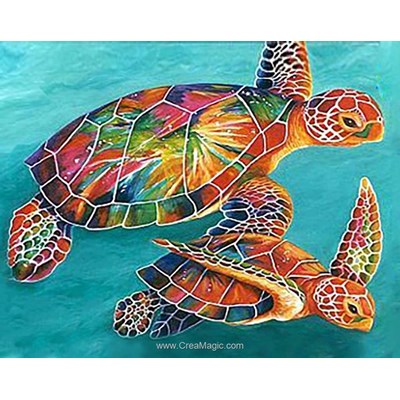 Broderie diamant tortues de mer - Wizardi