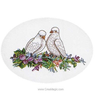 Poetry dove of pease sur aida kit broderie point compté - Thea Gouverneur