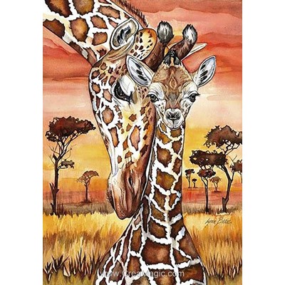 Kit broderie diamant girafes dans la savane - Collection d'art