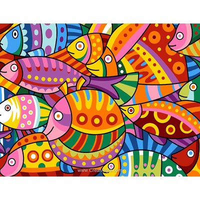 Colored fishes canevas - Margot