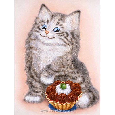 Kit broderie diamant cat and cupcake - Diamond Painting