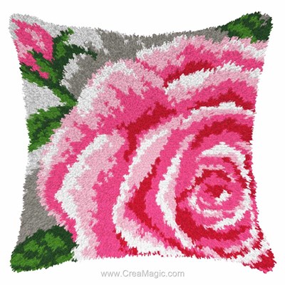 Kit coussin point noue rose épanouie - Orchidea