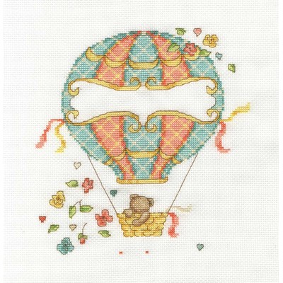 Kit broderie tableau prénom DMC la montgolfière de bébé - collection bébé