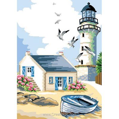 Canevas maison et phare breton - Luc Création