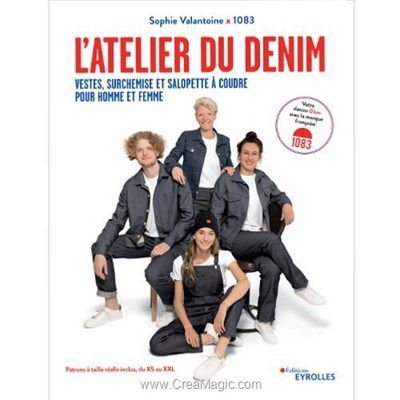 Livre - L'atelier du denim - vestes surchemise et salopette a coudre - Librairie Créative