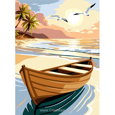 Canevas Mer et Plage - Barque à fleur de vague - Margot