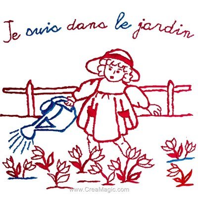 Broderie traditionnelle en kit Au Fil De L'Ange je suis dans le jardin