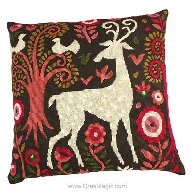 Kit coussin RTO au point de croix forêt enchantée- le cerf