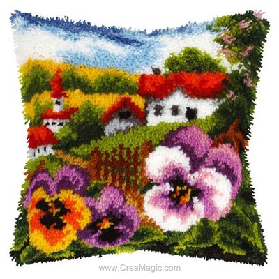 Kit coussin point noue village en campagne - Orchidea