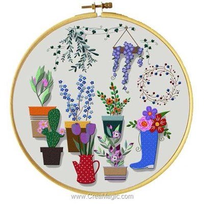 Broderie traditionnelle en kit Princesse dans mon jardin