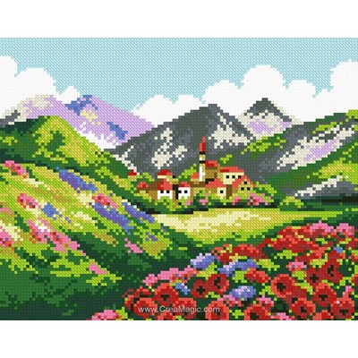 Kit broderie diamant beauty of mountains - Diamond Painting