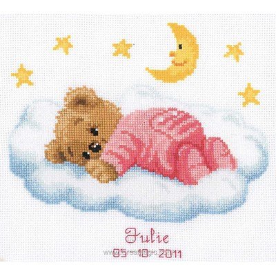 Broderie baby ourson dans les nuages - Vervaco