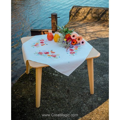 kit Nappe à broder Coquelicots et fleurs sauvages - Vervaco