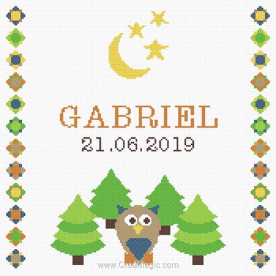Le hibou de la forêt broder pour bébé - Princesse
