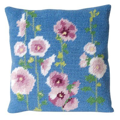 Coussin fleurss1 de DMC au demi point