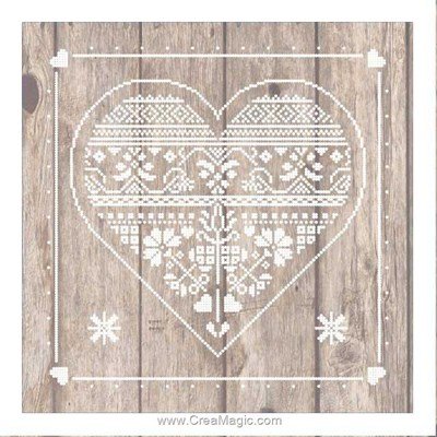 Tableau coeur sur lambris kit tableau point de croix - Princesse