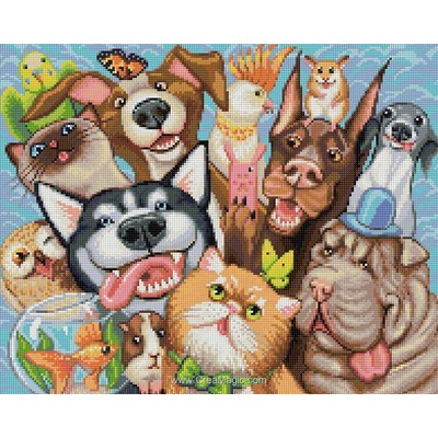 Broderie diamant animal selfie de Diamond Painting